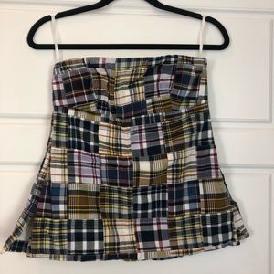 Strapless JCrew Madras Plaid Shirt